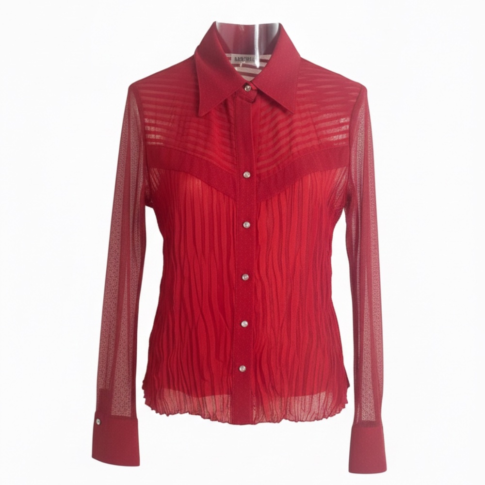 KaelynMax Vintage Red Blouse